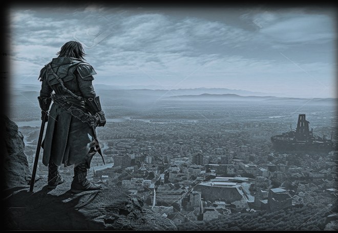 overlooking the city